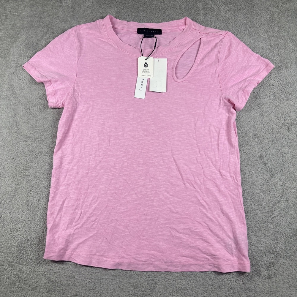 Sanctuary Short Sleeve Pink T-shirt Cut-Out Size XXS NWT‎